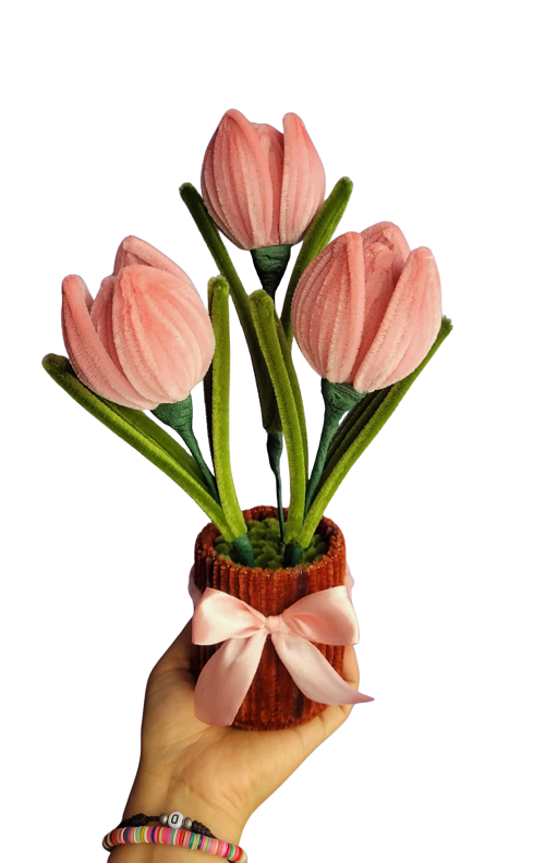Tulipanes de tela